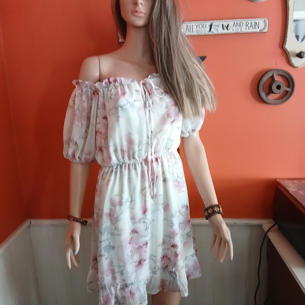 Pink Puff Sleeve Mini Sundress